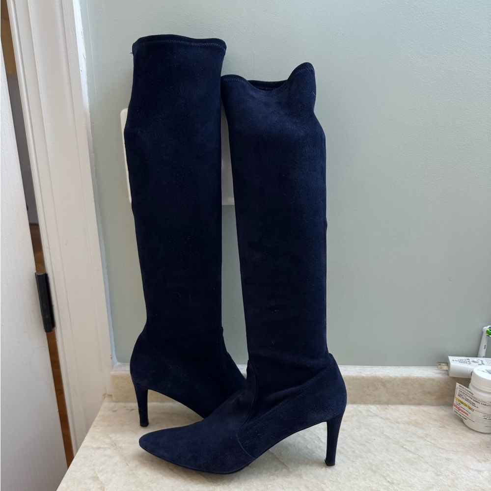 Elegant Navy Blue Women's Stuart Weitzman Knee-High Boots